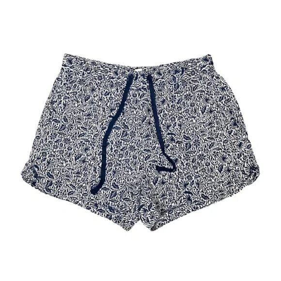 Madewell Drapey Pull On Shorts Wood Cut Floral with Pockets - - Picture 2 of 6